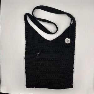 The Sak Originals Black Crochet Crossbody Bag Boho Purse